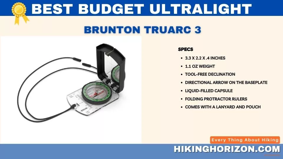 Brunton TruArc 3 - Best Compasses for Hiking Beginners