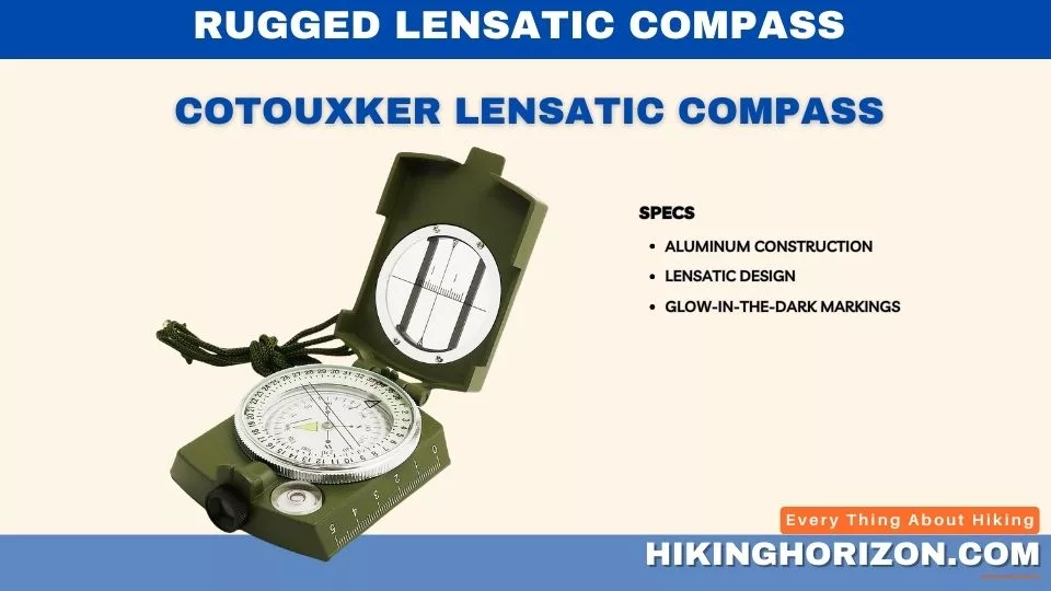 COTOUXKER Lensatic Compass - Best Compasses for Hiking Under $10