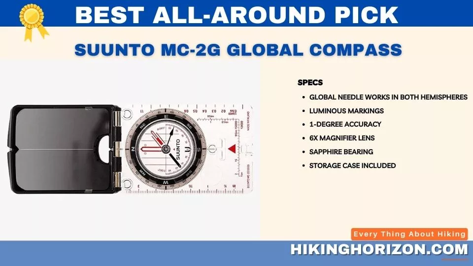 Suunto MC-2G Global Compass - Best Compasses for Hiking Beginners